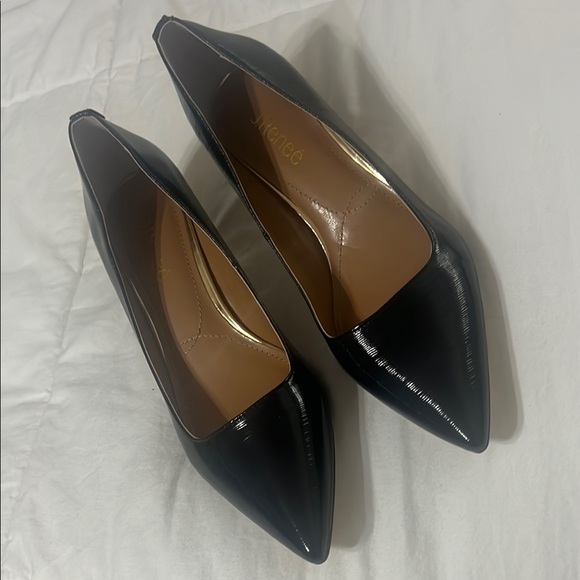 J. Renee Black Braidy Crinkle Patent Leather Dress Pumps Womens 10 - Picture 7 of 7